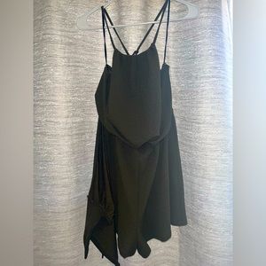 Seaweed green tie front romper | size: Lg | Fashion on Earth.